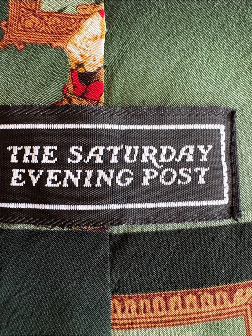 Vintage Norman Rockwell Santa Christmas Tie Saturday Evening Post 100% Silk